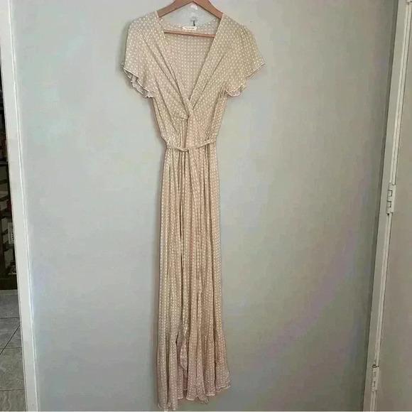 Tea n Rose Crinkled Boho Style Maxi Dress. - Picture 1 of 4